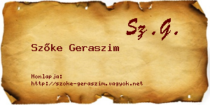 Szőke Geraszim névjegykártya